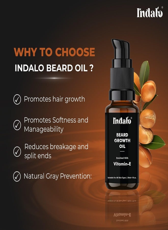 Indalo Beard Growth Oil - 30 ml | Vitamin E, Jojoba & Aloe Vera Enriched | Softens, Moisturizes & Promotes Growth | No Harmful Chemicals - Image 4